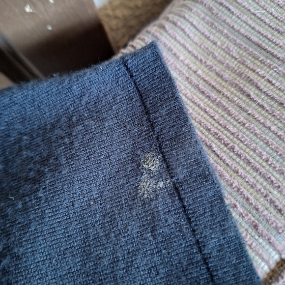 Venus Blue/Gold Sequin Collar Sweater SzL Long Sleeve Smooth Knit Classic - Picture 6 of 12